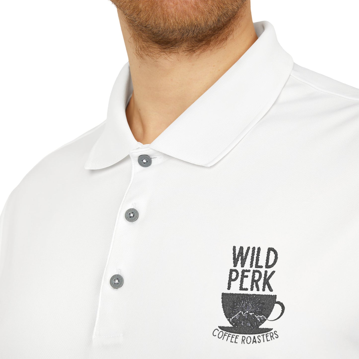 Wild Perk - Adidas Unisex Performance Polo (Black Embroidery)