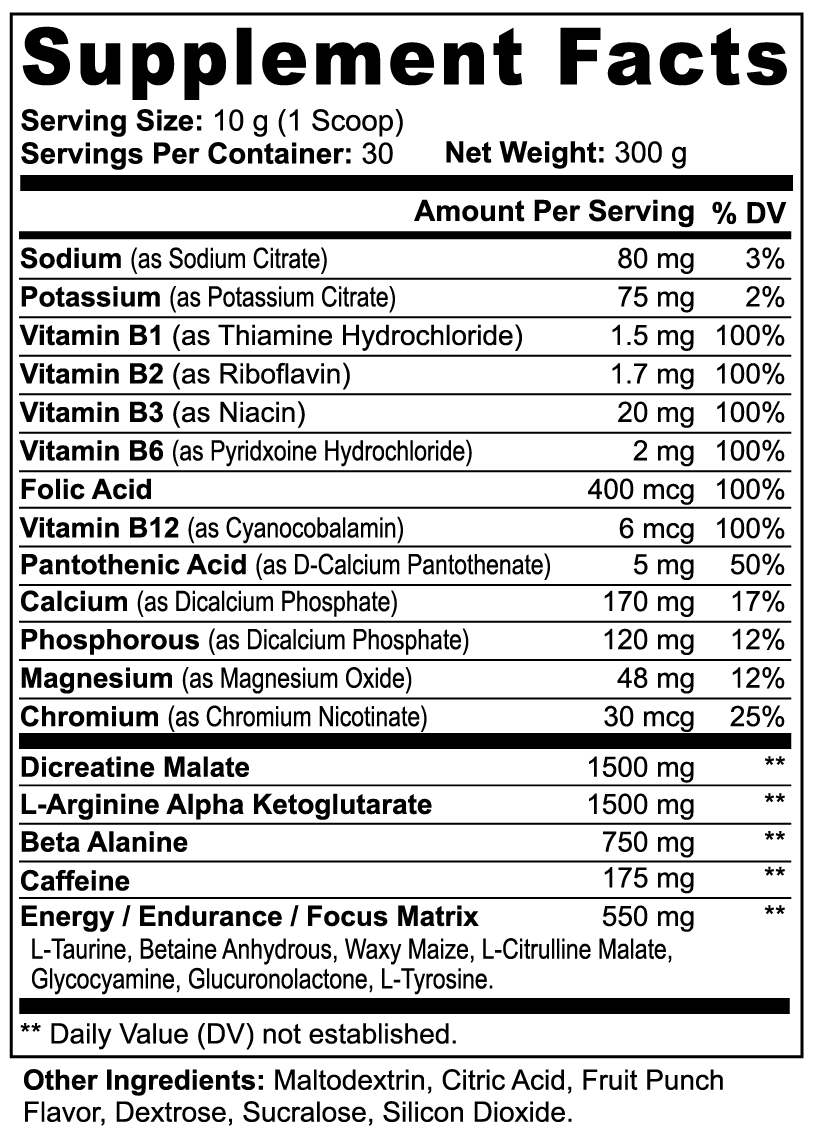 Moon|Shot Nutrition AstroShock - Nitric Shock Pre-Workout Powder (Fruit Punch)