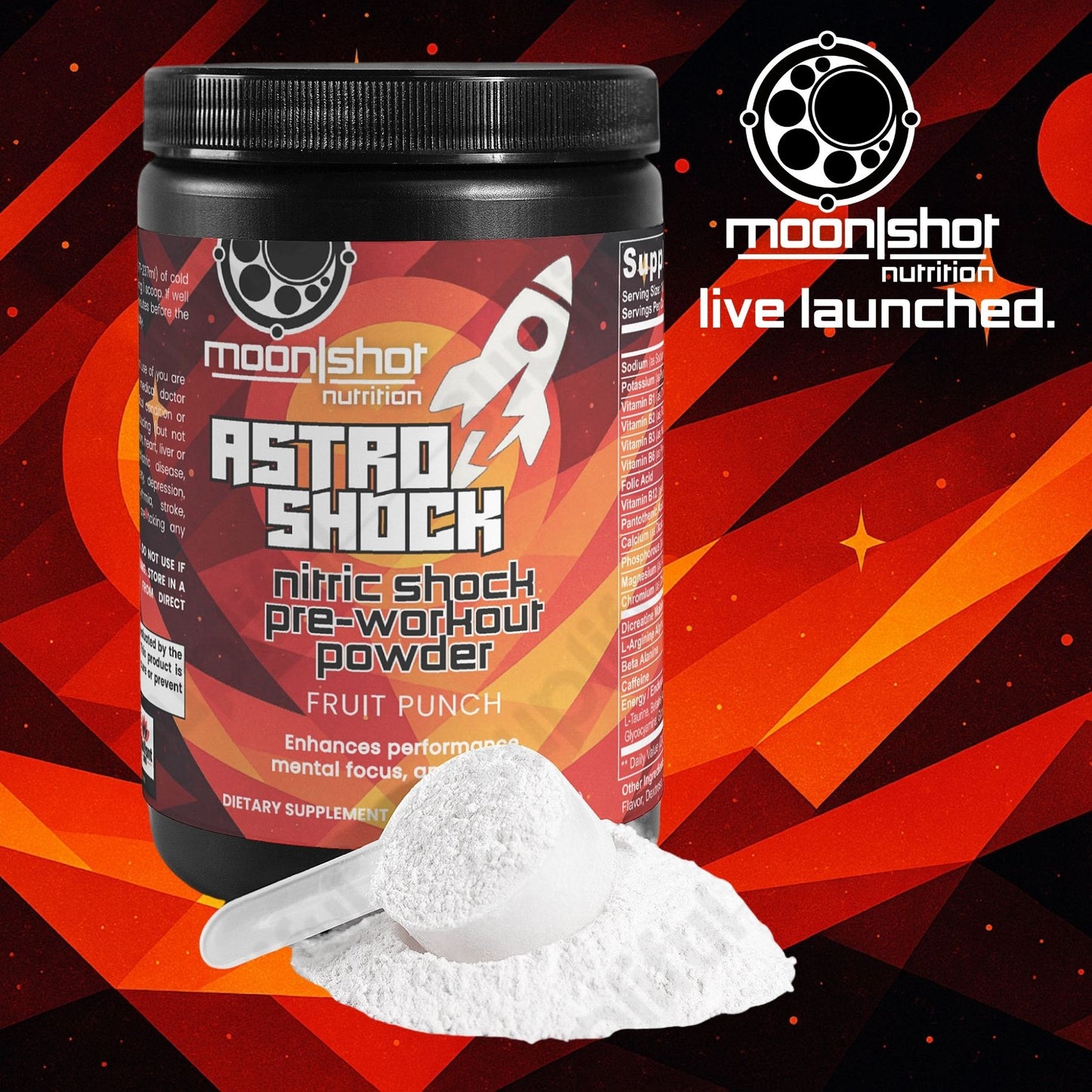 Moon|Shot Nutrition AstroShock - Nitric Shock Pre-Workout Powder (Fruit Punch)