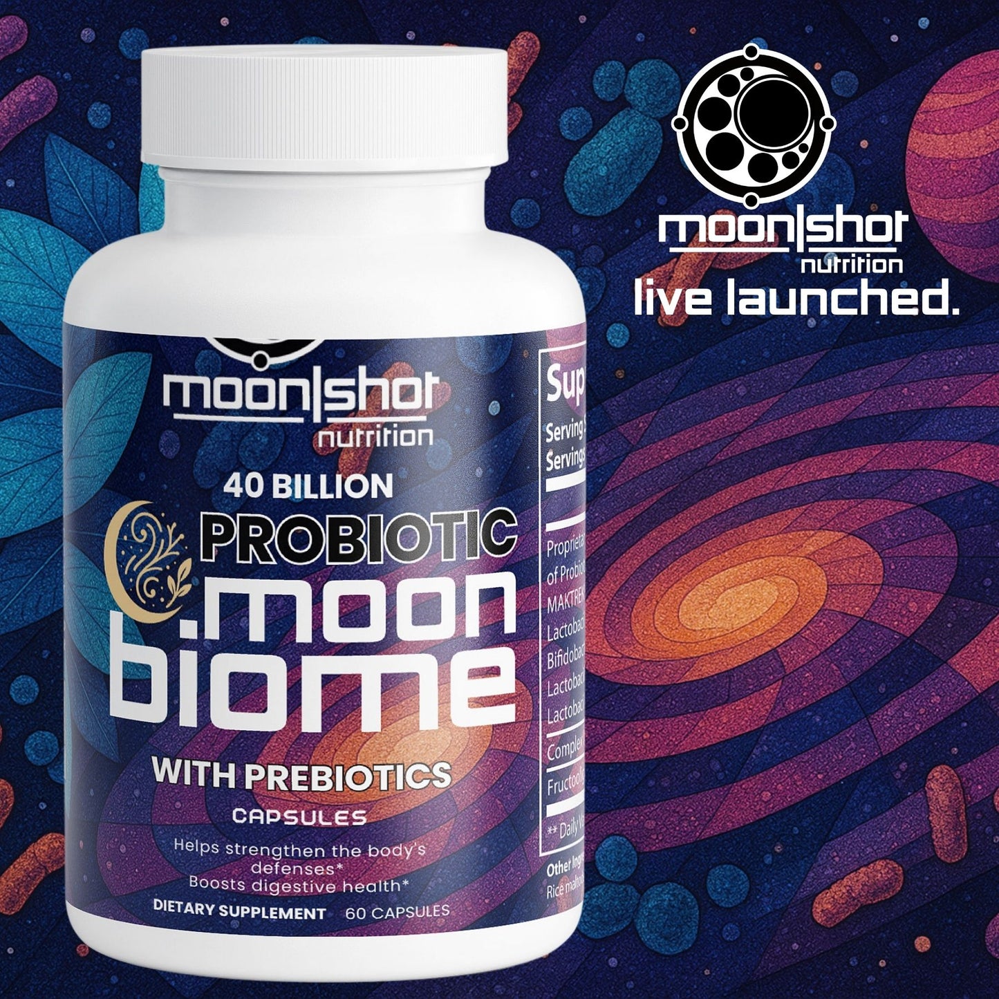Moon|Shot Nutrition - MoonBiome Probiotic 40 Billion with Prebiotics