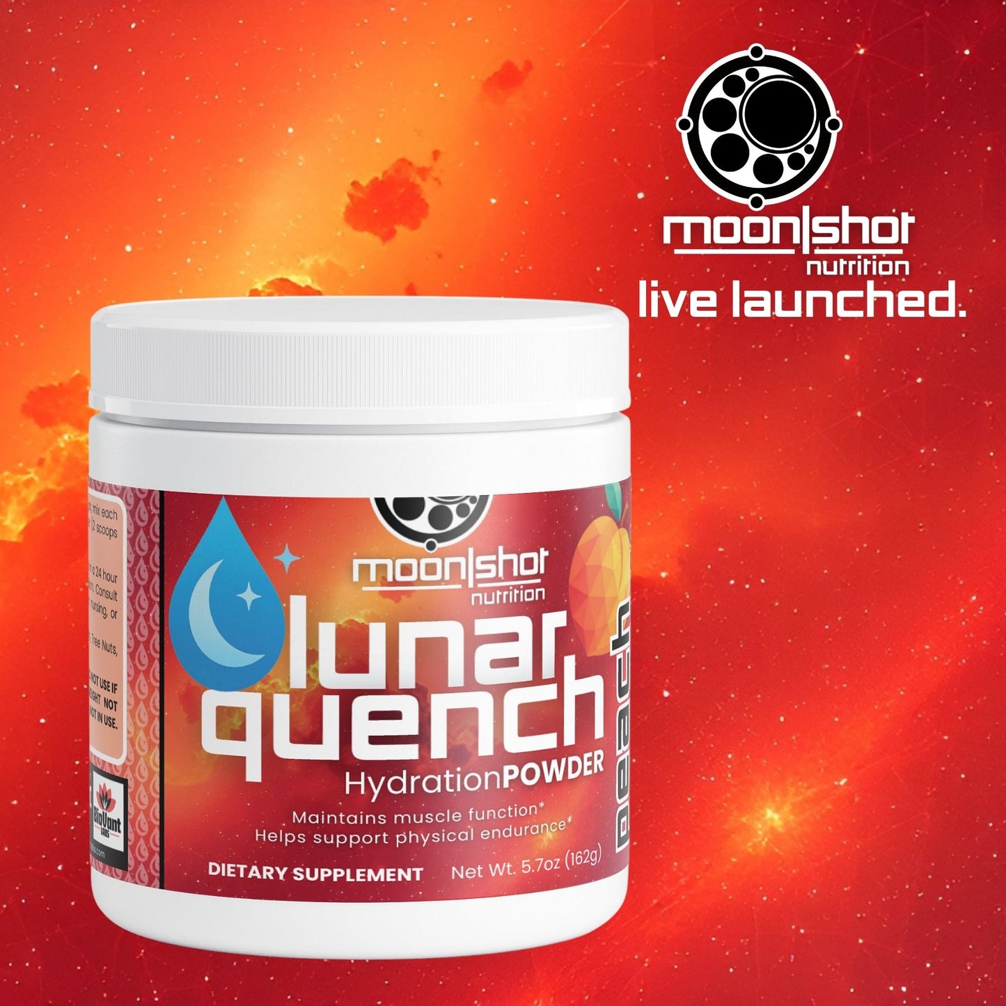 Moon|Shot Nutrition Lunar Quench Hydration Powder (Peach Mango)
