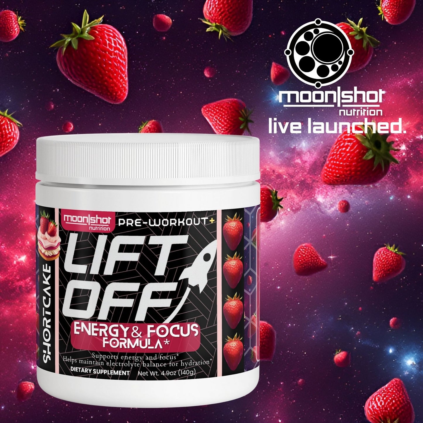 Moon|Shot Nutrition - Lift Off | Pre-Workout+ (Strawberry Shortcake)
