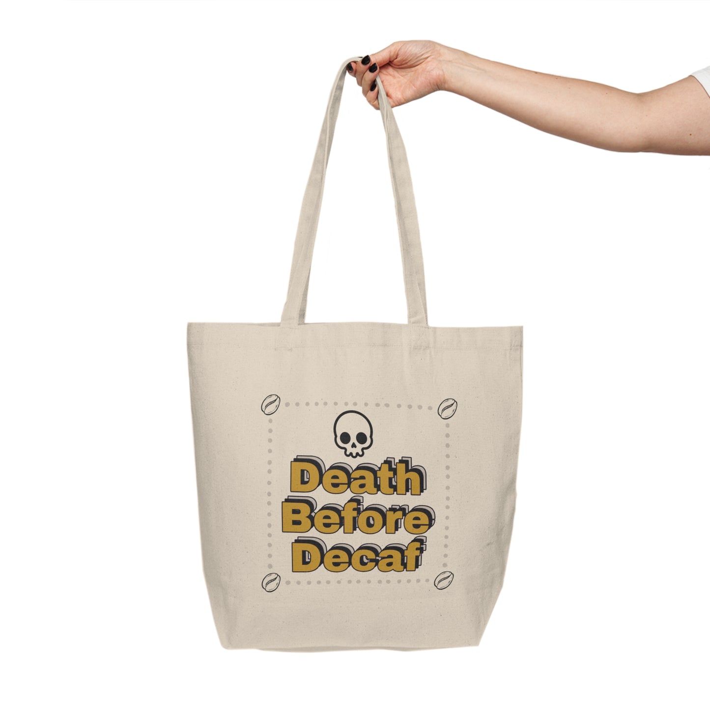 Wild Perk - Canvas Shopping Tote - Death Before Decaf